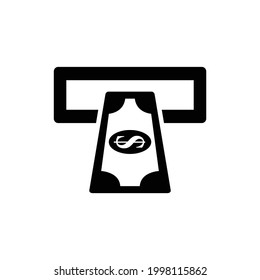 atm  money icon. Money from atm vector sign