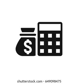 ATM and money sack icon