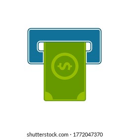 Ilustración vectorial de dinero ATM, diseño simple
