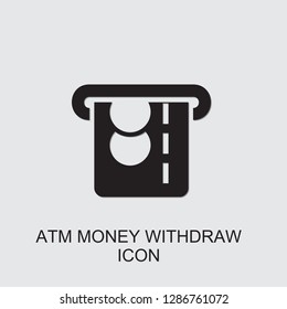 ATM money withdraw icon . Editable filled ATM money withdraw icon from casino. Trendy ATM money withdraw icon for web and mobile.
