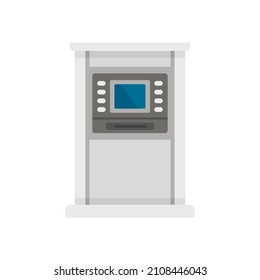 Atm monitor screen icon. Flat illustration of atm monitor screen vector icon isolated on white background