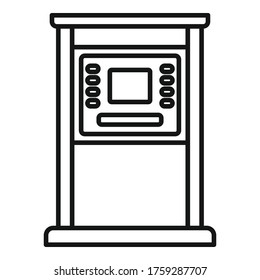 Atm monitor screen icon. Outline atm monitor screen vector icon for web design isolated on white background