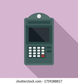 Atm online pay icon. Flat illustration of atm online pay vector icon for web design