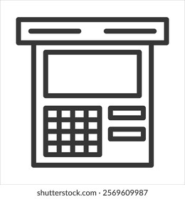 Atm Outline Icon Vector Illustration