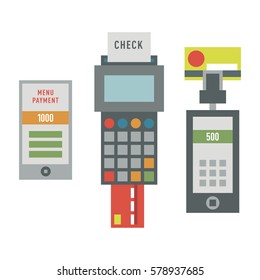 ATM payment card terminal vector illustration.