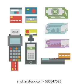 ATM payment card terminal vector illustration.