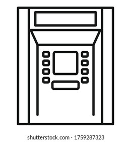 Icono de pago de Atm. Icono de vector de pago de atm de esquema para diseño web aislado en fondo blanco