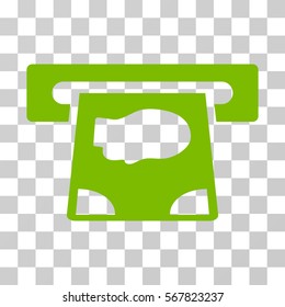 ATM Payment icon. Vector illustration style is flat iconic symbol, eco green color, transparent background. Designed for web and software interfaces.