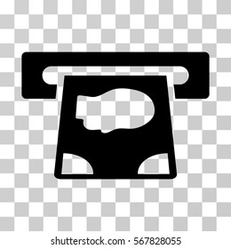 ATM Payment icon. Vector illustration style is flat iconic symbol, black color, transparent background. Designed for web and software interfaces.