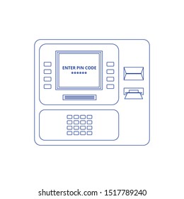 ATM payment vector illustration. ATM machine icon. Concept of line icon