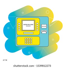 ATM payment vector illustration. ATM machine icon
