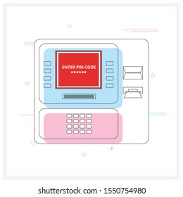ATM payment vector illustration. ATM machine icon