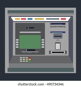 ATM payment vector illustration. Withdrawing money from card concept. 