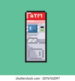 ATM in pixel art style