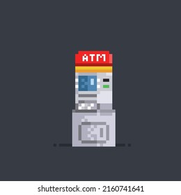 ATM in pixel art style