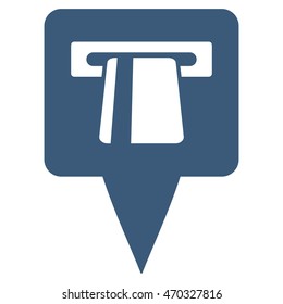 ATM Pointer icon. Vector style is flat iconic symbol with rounded angles, blue color, white background.