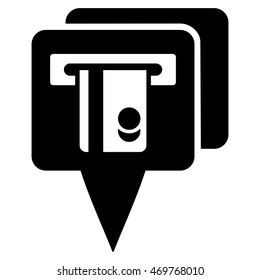 ATM Pointers icon. Vector style is flat iconic symbol with rounded angles, black color, white background.