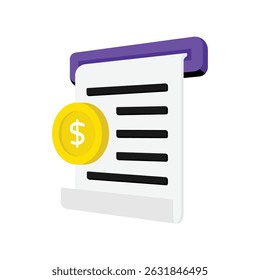 Icono de estilo de Vector de Comprobante ATM. Archivo Eps 10
