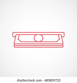 ATM Red Line Icon On White Background