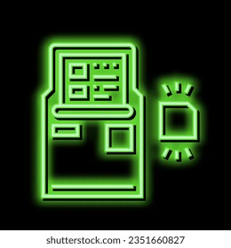 atm with rfid technology neon light sign vector. atm with rfid technology illustration