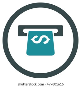 Atm rounded icon. Vector illustration style is flat iconic bicolor symbol, soft blue colors, white background.