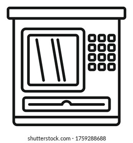 Atm service icon. Outline atm service vector icon for web design isolated on white background