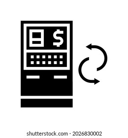 atm services glyph icon vector. atm services sign. isolated contour symbol black illustration