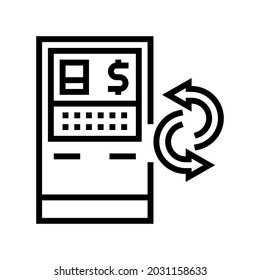 atm services line icon vector. atm services sign. isolated contour symbol black illustration