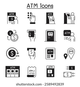 ATM  set vector illustration graphic design