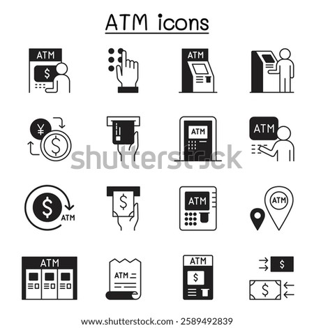 ATM  set vector illustration graphic design
