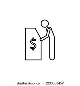 atm sign icon. Element of navigation sign icon. Thin line icon for website design and development, app development. Premium icon