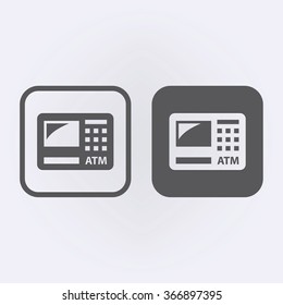 ATM sign icon set . Vector illustration