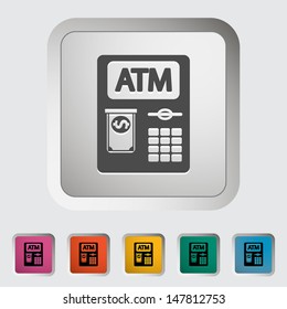 ATM. Single icon. Vector illustration.