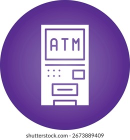 Ilustración de icono de Vector único ATM