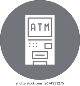 Ilustração de ícone de vetor único ATM