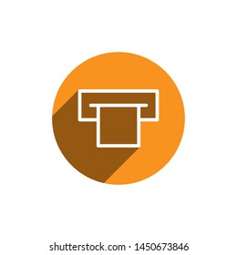 Atm slip, bill, invoice, receipt, slip, voucher icon. Atm prints receipt illustration. Order checkout. Sales receipt.
