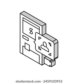 atm technology with face id isometric icon vector. atm technology with face id sign. isolated symbol illustration