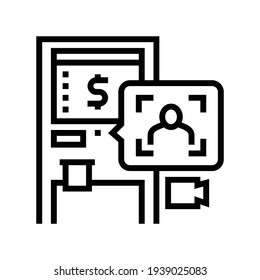 atm-Technologie mit Bildzeichen-Icon-Vektorgrafik. atm-Technologie mit Gesichtszeichen. isoliertes Kontursymbol