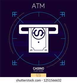 ATM terminal flat icon