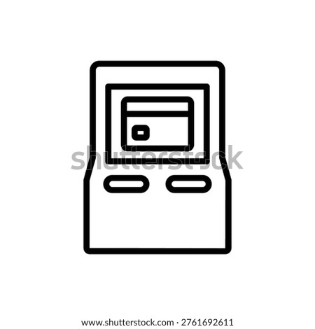 ATM terminal icon, Line Vector graphics