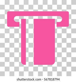 ATM Terminal icon. Vector illustration style is flat iconic symbol, pink color, transparent background. Designed for web and software interfaces.
