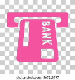 ATM Terminal icon. Vector illustration style is flat iconic symbol, pink color, transparent background. Designed for web and software interfaces.
