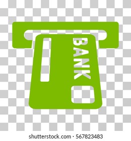 ATM Terminal icon. Vector illustration style is flat iconic symbol, eco green color, transparent background. Designed for web and software interfaces.