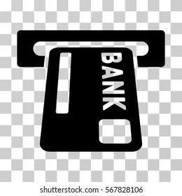 ATM Terminal icon. Vector illustration style is flat iconic symbol, black color, transparent background. Designed for web and software interfaces.