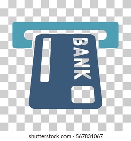 ATM Terminal icon. Vector illustration style is flat iconic bicolor symbol, cyan and blue colors, transparent background. Designed for web and software interfaces.