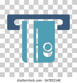 ATM Terminal icon. Vector illustration style is flat iconic bicolor symbol, cyan and blue colors, transparent background. Designed for web and software interfaces.