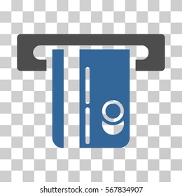 ATM Terminal icon. Vector illustration style is flat iconic bicolor symbol, cobalt and gray colors, transparent background. Designed for web and software interfaces.