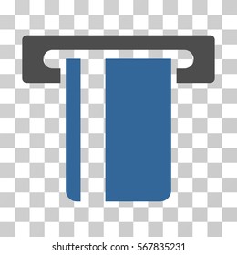 ATM Terminal icon. Vector illustration style is flat iconic bicolor symbol, cobalt and gray colors, transparent background. Designed for web and software interfaces.