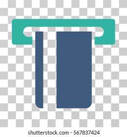 ATM Terminal icon. Vector illustration style is flat iconic bicolor symbol, cobalt and cyan colors, transparent background. Designed for web and software interfaces.