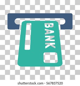 ATM Terminal icon. Vector illustration style is flat iconic bicolor symbol, cobalt and cyan colors, transparent background. Designed for web and software interfaces.